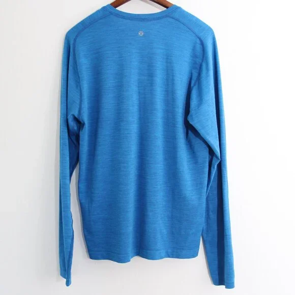Lululemon Metal Vent Tech Long Sleeve Blue Mesh Silverescent V-Stitch Size Large - Picture 8 of 8